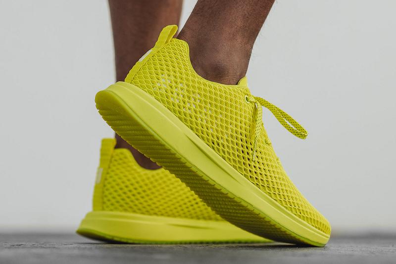 Men's Nobull Neon Lime Mesh Running Shoes Yellow | SG P2094J